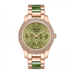 Alexandre Christie AC 2932 Rosegold Green New BFBRGGNGN